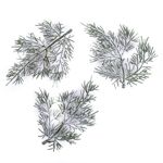 3D vetvičky zelenej farby 3 ks (vianočná dekorácia)