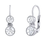 Stříbrné dvojité visací náušnice se zirkony