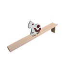 Originální dřevěná hračka - dřevěná chodící kočička - barevná