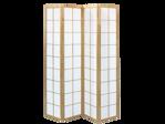 Dřevěný paraván - čtyřdílný  SMRK / BOROVICE - Bílá