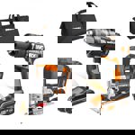 WX967 - Aku vrtačka s příklepem  a aku přímočará pila 20V 2x2Ah - Powershare