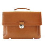 Arwel Velká kožená aktovka 6002 světle hnědá cognac