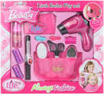 Kadeřnice dětský herní set s fénem a doplňky na baterie v krabici