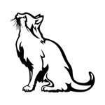 Samolepka sedící kočka na auto a motorku, tuning nálepka (5393)