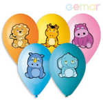 GEMAR Balónky nafukovací 30cm potisk ZVÍŘÁTKA set 5ks v sáčku