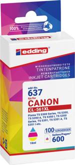 Edding Ink náhradní Canon CL-561XL kompatibilní kombinované balení barva EDD-637 18-637
