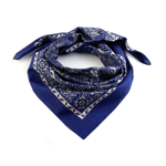 Šátek bavlněný Bandana kašmírový vzor 70x70 cm - navy