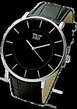 Pánské hodinky Big Timer – barevná kombinace nerez ocel / černý ciferník / černý řemínek