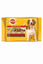 Pedigree kapsa Adult kuře/zelenina/hovězí/zel 2+2x100g