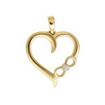 Diamantový přívěsek srdce Bentley nekonečno ze žlutého zlata