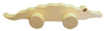 Dřevěný krokodýl na kolečkách - dřevěná hračka pro nejmenší