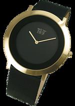 Dámské hodinky Phoebe – barevná kombinace zlatá nerez ocel / černý ciferník / černý řemínek