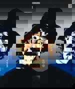 Maska latex Chlap vlasy a klobouk šibal