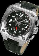 Pánské hodinky Shock – barevná kombinace lesklé ocelové pouzdro / černý ciferník / černý řemínek