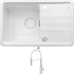 SET Deante MOMI ZCM 6113 keramika bílá + Laveo POLLA FLEXI chrom/bílá