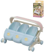 Sylvanian Families kočárek / autosedačka pro trojčata doplněk k herním sadám