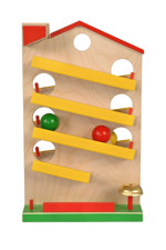 Originální dřevěná hračka - dřevěný tobogán Domek - barevný