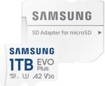 Samsung microSD Card EVO Plus paměťová karta microSD Retail 1 TB A2 Application Performance Class, v30 Video Speed Class, UHS-Class 3, Class 10 vodotěsné, vč.