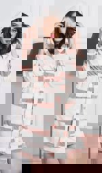 Dámský župan krátký s kapucí Pruhy | Pyžama a Župany