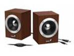 GENIUS repro SP-HF280, 2.0, 6W, USB napájení, 3,5mm jack, dřevěné, hnědé
