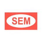Samolepka na vchodové dveře s textem SEM, 90x50 mm, červená