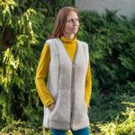 Dámská dlouhá vesta merino béžová 2XL