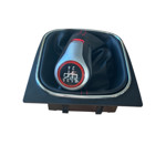 Germany Řadící páka GTi design – VW Golf V, VI (2003–2012) - kožená, červené prošití