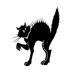 Samolepka naježená kočka na auto a motorku, tuning nálepka (4103)