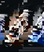 Maska latex Chlap klobouk a knír černý