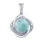 Stříbrný přívěsek Ariel s přírodním larimarem a Brilliance Zirconia