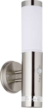Brilliant Bole G96131/82 venkovní nástěnné osvětlení s PIR detektorem halogenová žárovka E27 60 W nerezová ocel