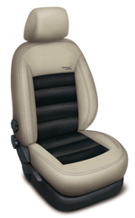 Automega Autopotahy Škoda Superb II, limuzina, AUTHENTIC LEATHER, béžovočerné
