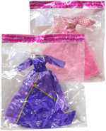 Šatičky plesové pro panenku na ramínku různé druhy v sáčku