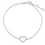 Diamantový náramek (0,10 ct) srdce Seine v bílém zlatě 18kt.