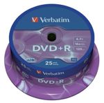 Prázdný disk DVD 4,7 GB 16X DVD plus R 25 ks Verbatim
