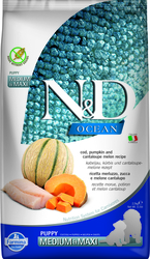 N&D OCEAN DOG Puppy M/L Codfish & Pumpkin& Melon 2,5