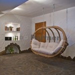 Houpací křeslo PETRA na zavěšení - přírodní barva