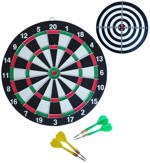 ACRA Hra šipky terč papírový závěsný 28,5cm + 4 šipky kovový rám