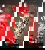 Maska latex Ďábel velké rohy bílý